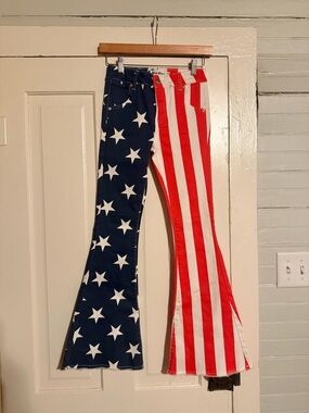Ranch Dress’n American Flag Star & Stripe Flared Pants